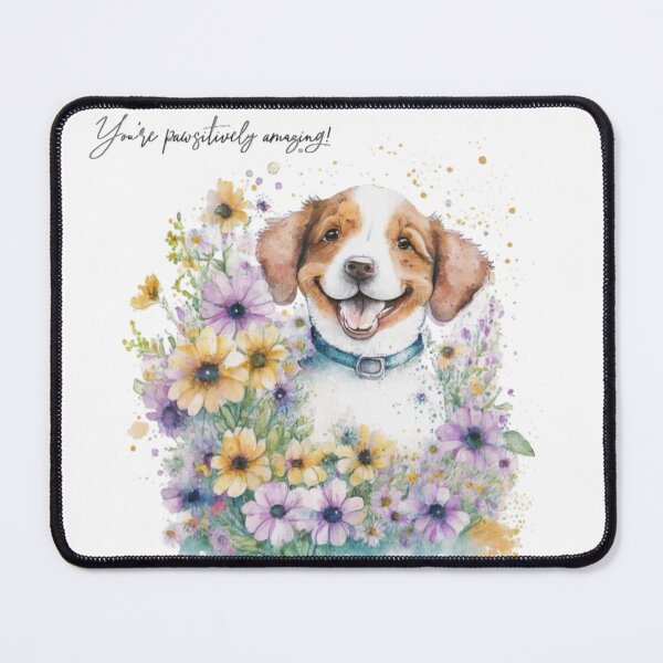 Item preview, Blooms & Woofs: A Delightful Canine Amidst a Garden of Flowers designed and sold by MiggysArtHaven.