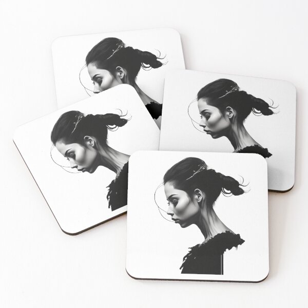 Item preview, Beautiful face profile of a girl created by AI in black and white designed and sold by AlfredSSikula.