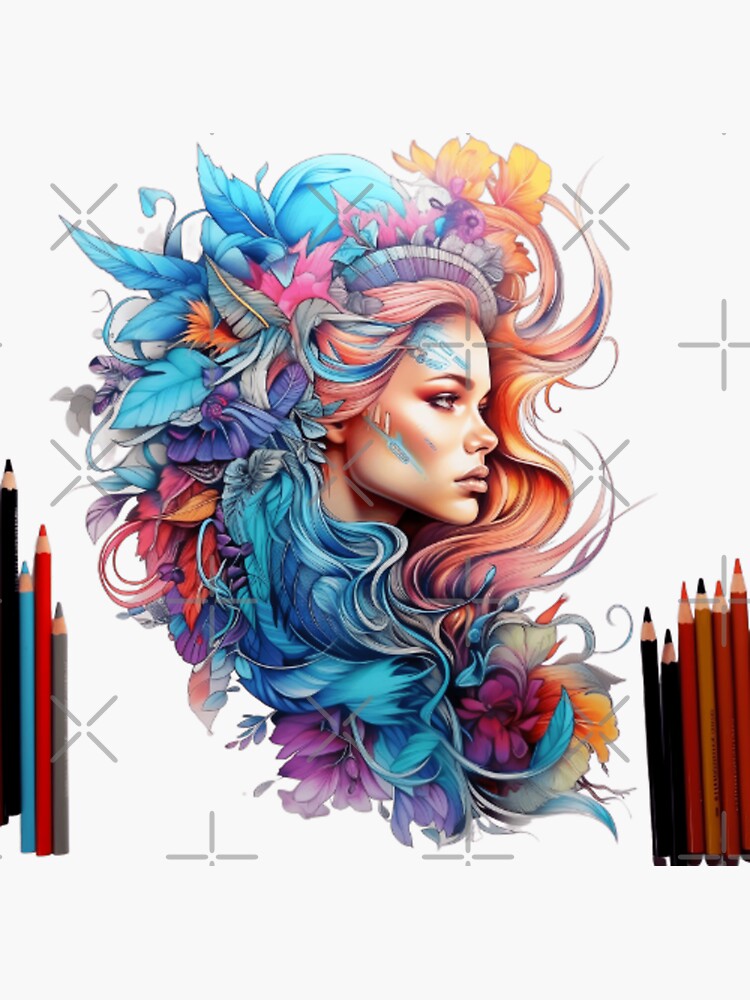 Girls 19 Color Pencil Drawing Stock Illustration 1150520426 | Shutterstock
