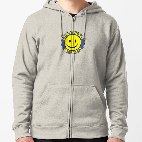 Sorgen Sie sich nicht Ski Happy Skiing Cute Smiley Snowboarden Ski Der Osten Kapuzenjacke