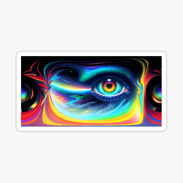 Digital Painting: Hyperrealistic Abstract Close-up Explorations of eye Sticker