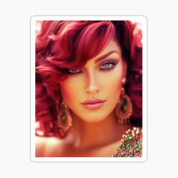Aperçu de l'œuvre Beautiful glamorous woman, with red hair aiart créée et vendue par Medly.