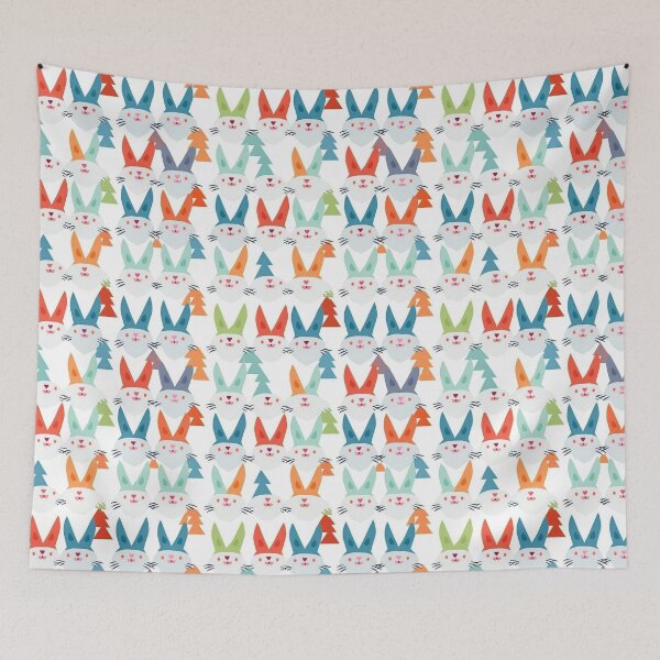 Item preview, Simless cute cartoon rabbit petten 02 digital paper designed and sold by moois007.