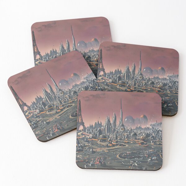 Item preview, Vintage-futuristic Paris cityscape in space designed and sold by ArthurVandelay.