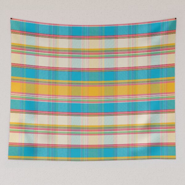 Item preview, Kids Fantasia Tartan Yellow Blue designed and sold by Claudia S. Design.