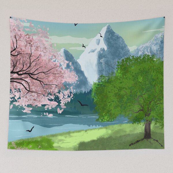 Item preview, Spring Mountain Scene designed and sold by designs-by-ann.