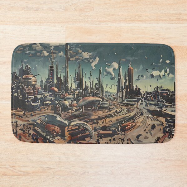 Item preview, Vintage-futuristic cityscape in space designed and sold by ArthurVandelay.