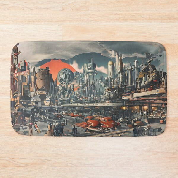 Item preview, Vintage-futuristic cityscape in space designed and sold by ArthurVandelay.