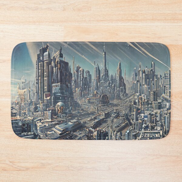 Item preview, Vintage-futuristic cityscape in space designed and sold by ArthurVandelay.