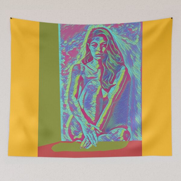 Item preview, Semi-abstract digital painting of female nude model designed and sold by pulchritude560.