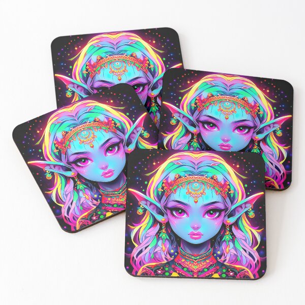 Aperçu de l'œuvre Belle fille anime elfe bleu créée et vendue par bubblegoth.