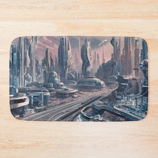 Item preview, Vintage-futuristic cityscape in space designed and sold by ArthurVandelay.