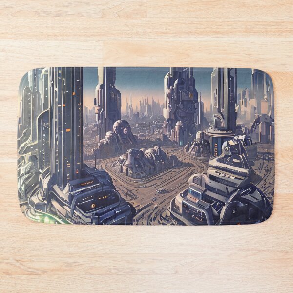 Item preview, Vintage-futuristic cityscape in space designed and sold by ArthurVandelay.