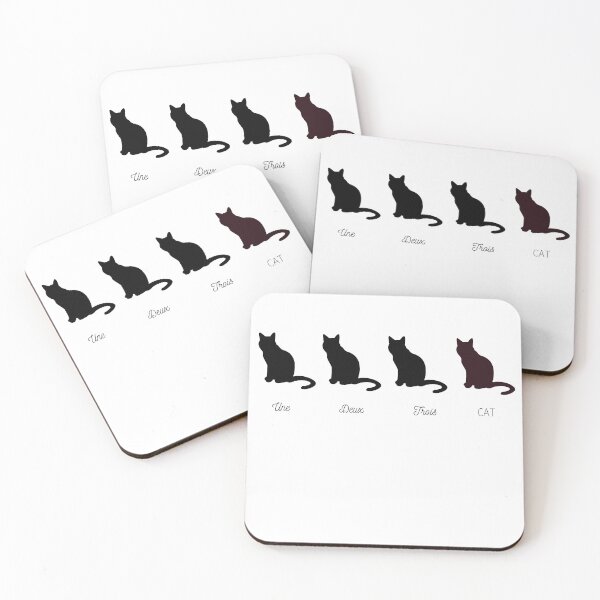 Item preview, Une,Deux,Trois,CAT! french cats 4 cats designed and sold by Neon Noise.