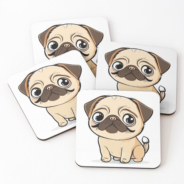 Item preview, Cute Dogs, pug, Room Decor, Set of Art Prints, Puppies Art, Art Prints designed and sold by ArchieDid.