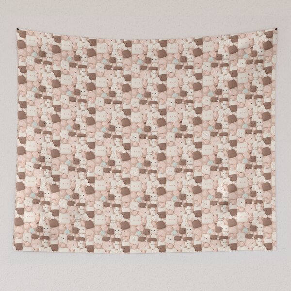 Item preview, Kawaii Marshmallow Pattern Tan Pattern designed and sold by Theo-B.