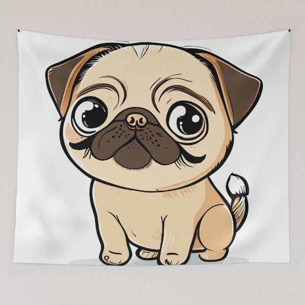 Item preview, Cute Dogs, pug, Room Decor, Set of Art Prints, Puppies Art, Art Prints designed and sold by ArchieDid.