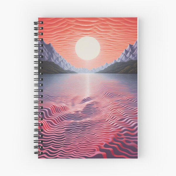 Item preview, Candy Sunset: Pink Sea and Orange Sky in Op Art Style designed and sold by Moisky Art.