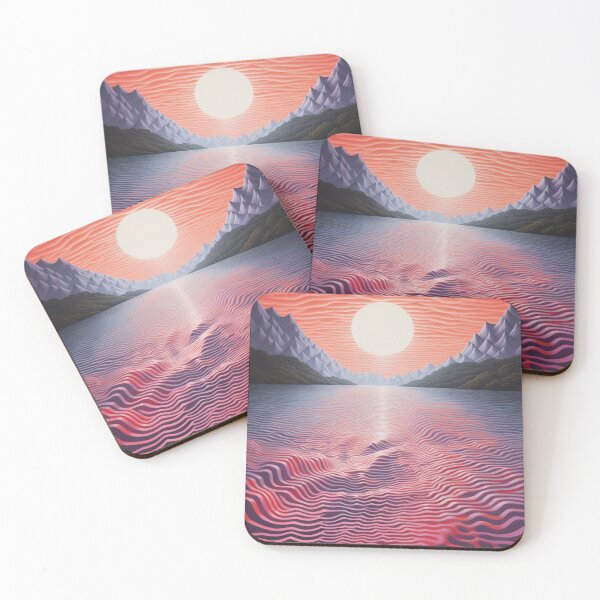 Item preview, Candy Sunset: Pink Sea and Orange Sky in Op Art Style designed and sold by Moisky Art.
