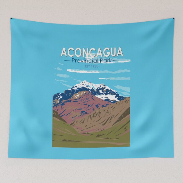 Item preview, Aconcagua Provincial Park Argentina Travel Art Vintage designed and sold by KrisSidDesigns.