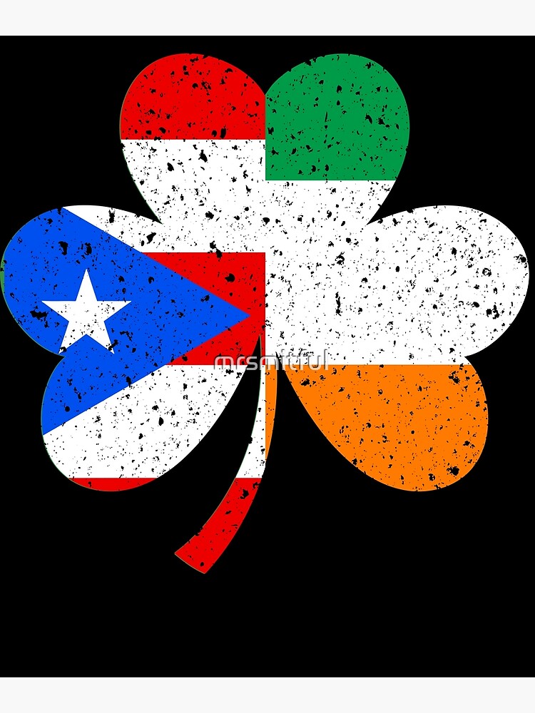Puerto Rican Irish Flag 4 Leaf Clover Shirt | Sham-Rican