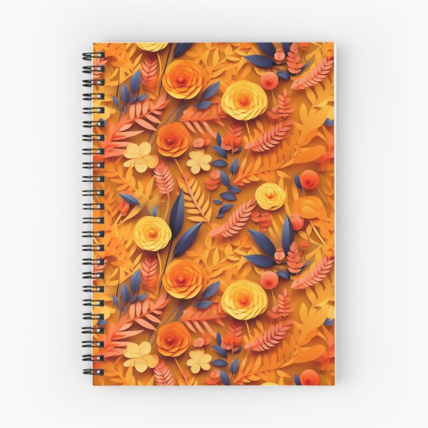 Item preview, Autumn Harvest Pattern - 3D Paper Art - Orange Foliage designed and sold by JoanNinjaHen.
