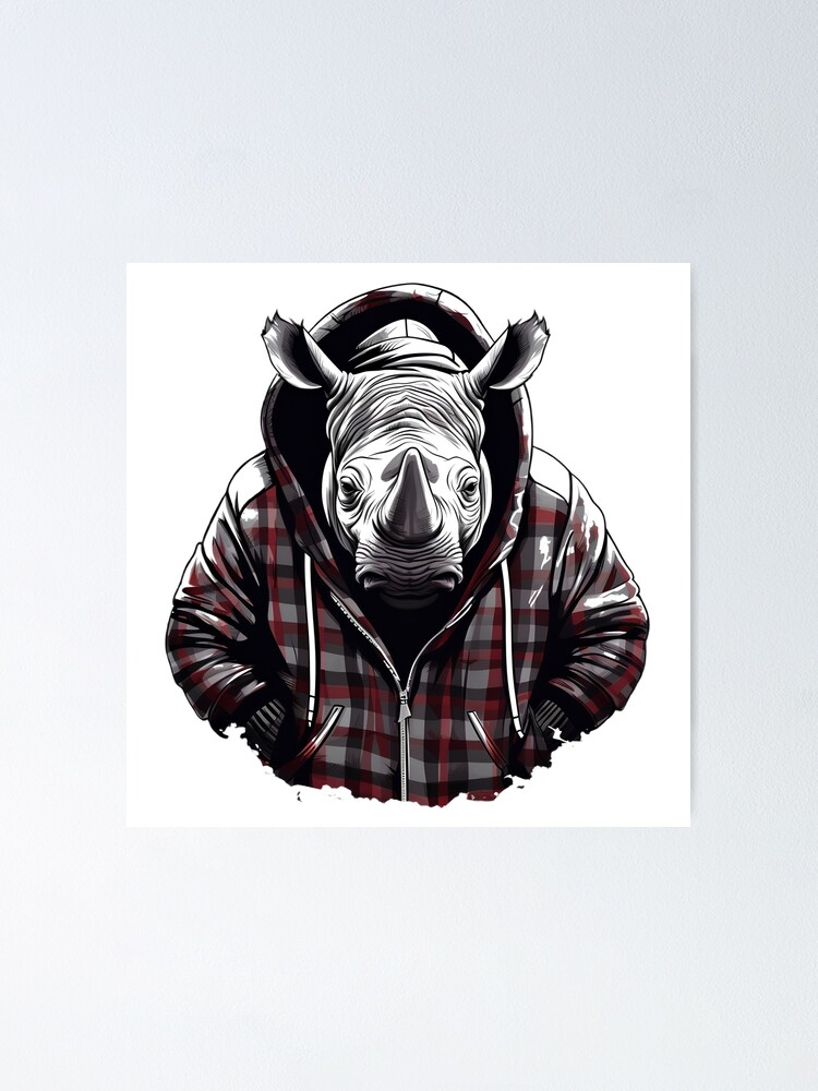 Black Rhino Design. Cool Art for Rhino Lovers\