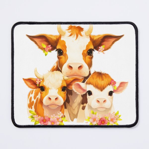 Vista previa del artículo con la obra «Vacas Kawaii», diseñado y vendido por ImaginVibes.