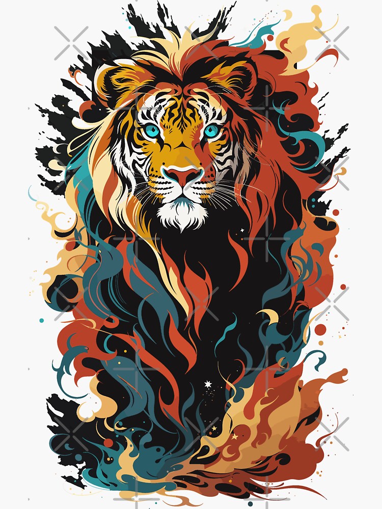 Roaring Majesty, Lion in Smoke Explosion T-Shirt Design Art Print for  Sale by DanyelShirt