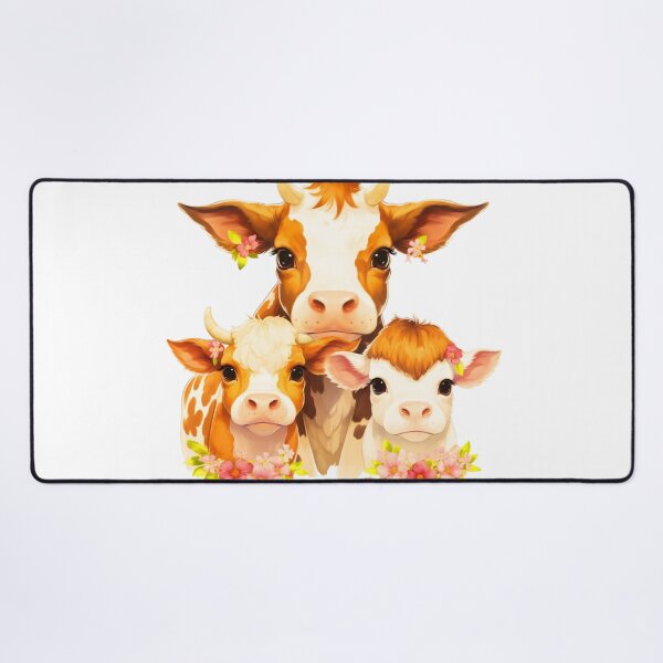 Vista previa del artículo con la obra «Vacas Kawaii», diseñado y vendido por ImaginVibes.