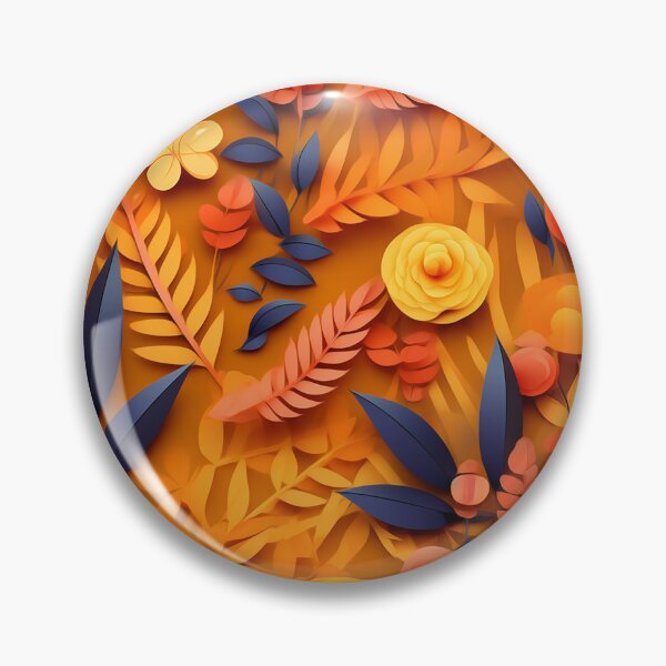 Item preview, Autumn Harvest Pattern - 3D Paper Art - Orange Foliage designed and sold by JoanNinjaHen.