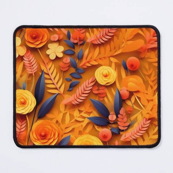 Item preview, Autumn Harvest Pattern - 3D Paper Art - Orange Foliage designed and sold by JoanNinjaHen.