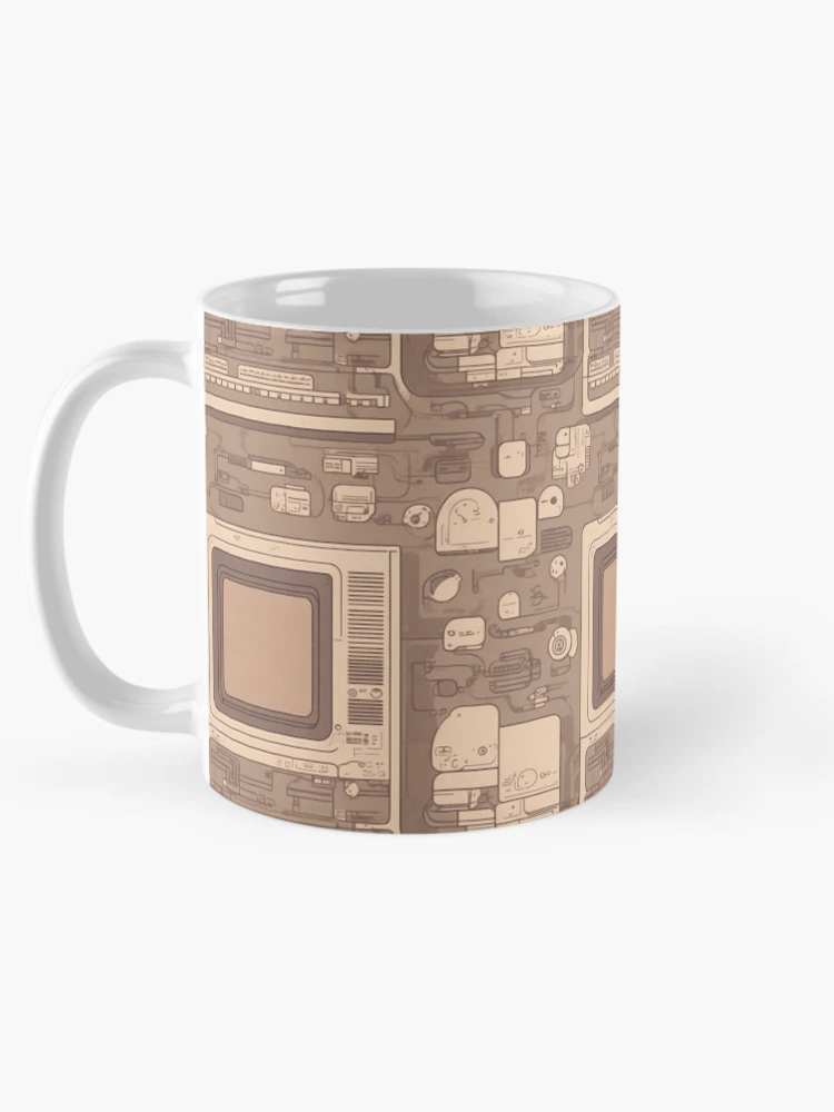 Thumbnail 5 of 6, Coffee Mug, Complex computer Pattern Tan Pattern designed and sold by Theo-B.
