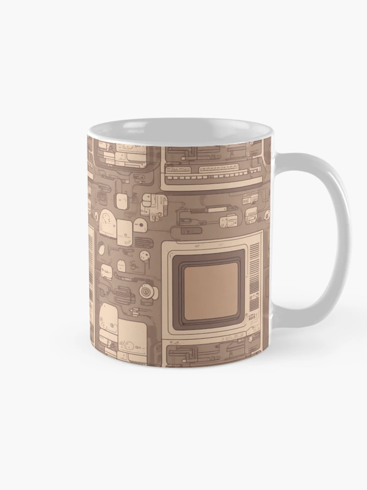 Thumbnail 3 of 6, Coffee Mug, Complex computer Pattern Tan Pattern designed and sold by Theo-B.