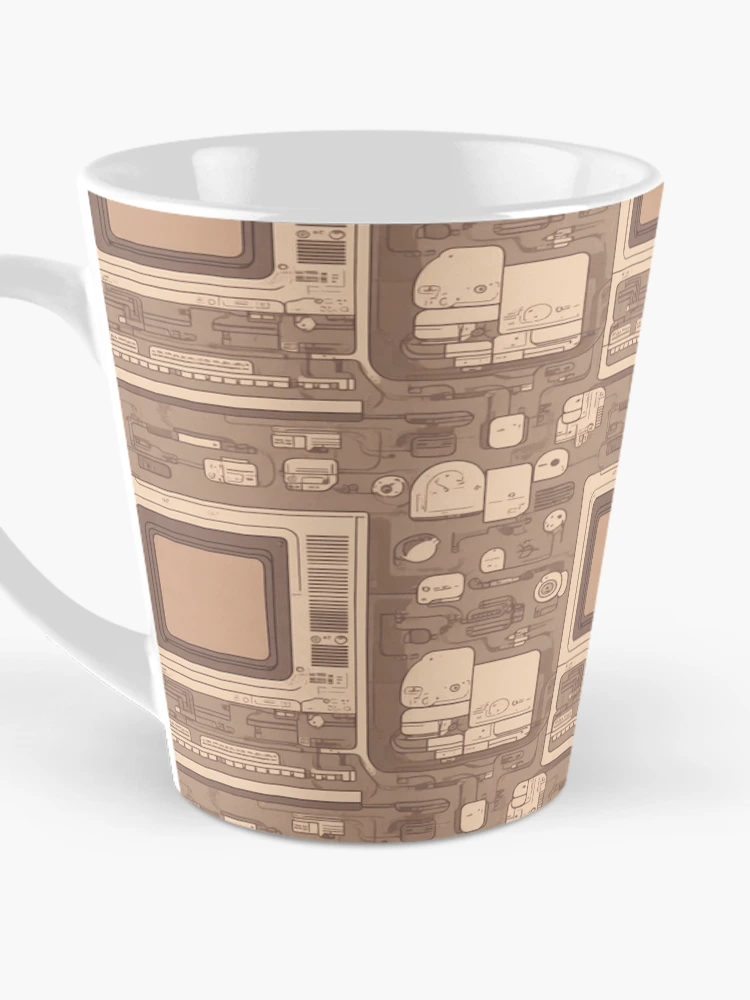 Thumbnail 3 of 4, Coffee Mug, Complex computer Pattern Tan Pattern designed and sold by Theo-B.
