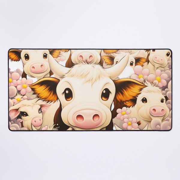 Vista previa del artículo con la obra «Vacas Kawaii», diseñado y vendido por ImaginVibes.
