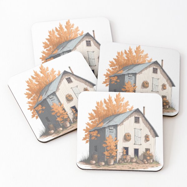 Item preview, Fall Farm Barn And Leaves. Autumn countryside with farm barn designed and sold by Victoria Riabov.