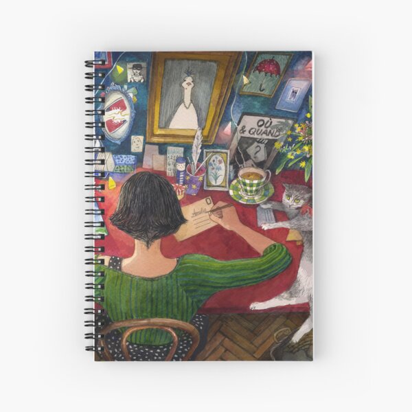 Item preview, Amelie writing postcards designed and sold by Ekaterina Khozatskaya.