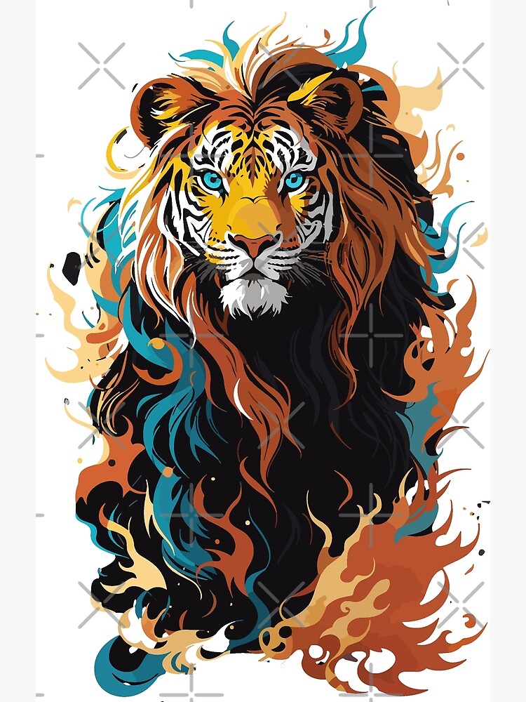 Roaring Majesty, Lion in Smoke Explosion T-Shirt Design Art Print for  Sale by DanyelShirt