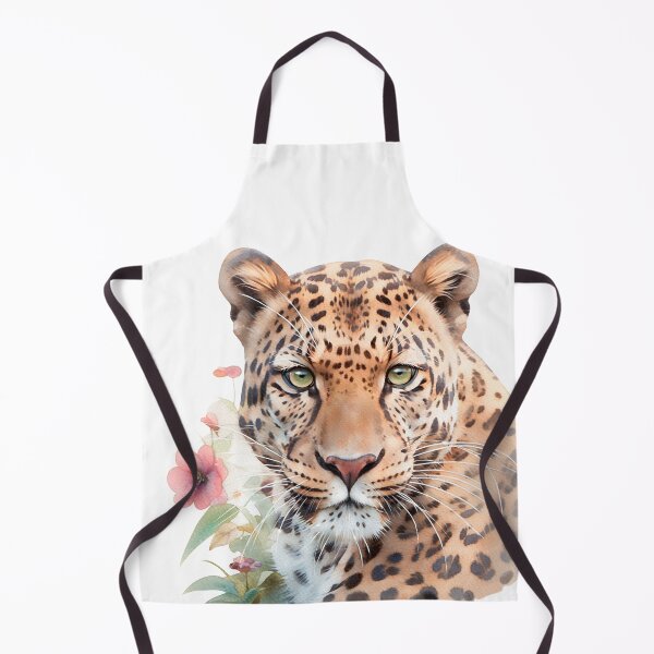 Item preview, Amur Leopard in watercolor flowers designed and sold by DariyaDell.