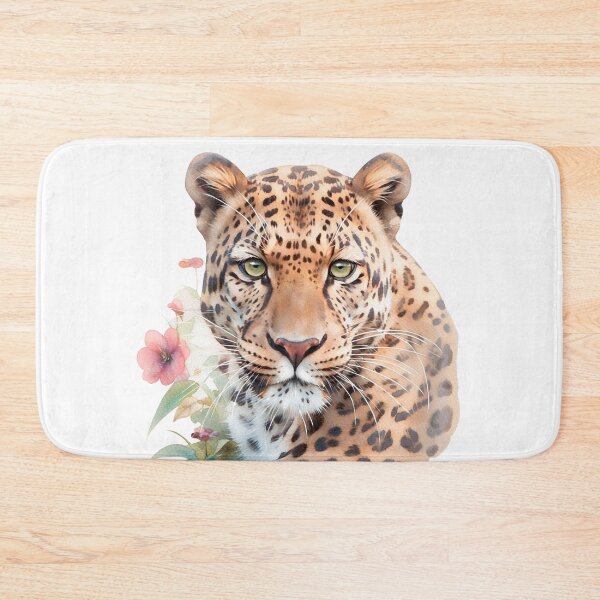 Item preview, Amur Leopard in watercolor flowers designed and sold by DariyaDell.