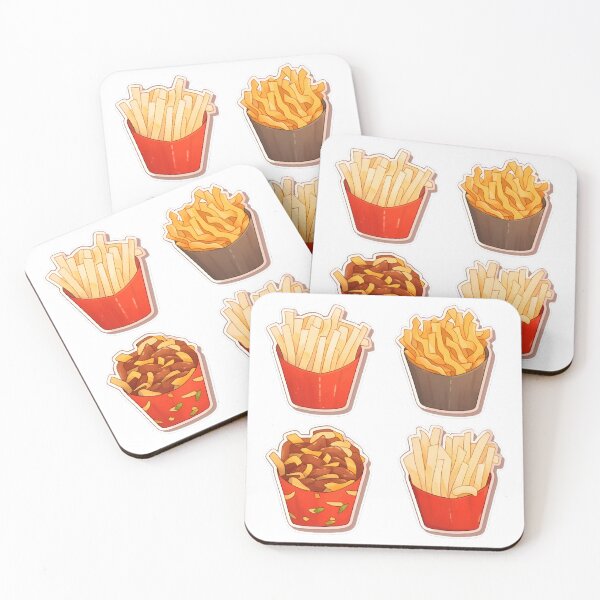 Item preview, French Fries, Straight and Curly Fry Variations Sticker Pack Design Art by ZeesDesign on Redbubble designed and sold by ZEESDESIGN.