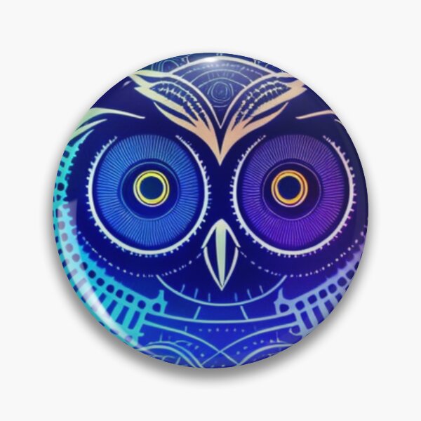 Item preview, owl steampunk indigo blue colorful, illustration highly detailed designed and sold by aipaint.