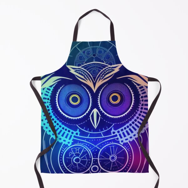 Item preview, owl steampunk indigo blue colorful, illustration highly detailed designed and sold by aipaint.