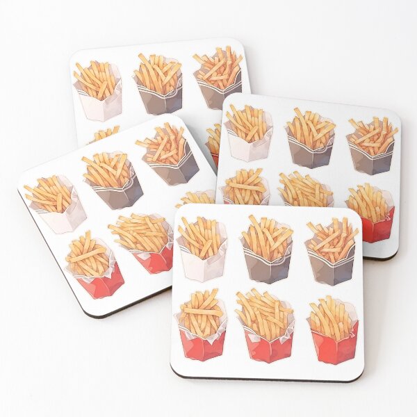 Item preview, White Black and Red Box French Fry Sticker Pack Design Art by ZeesDesign on Redbubble designed and sold by ZEESDESIGN.