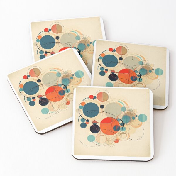 Item preview, Retro-Futuristic Circles: Vintage Data Visions in Dark Orange & Sky-Blue designed and sold by Brand Uno Studio.
