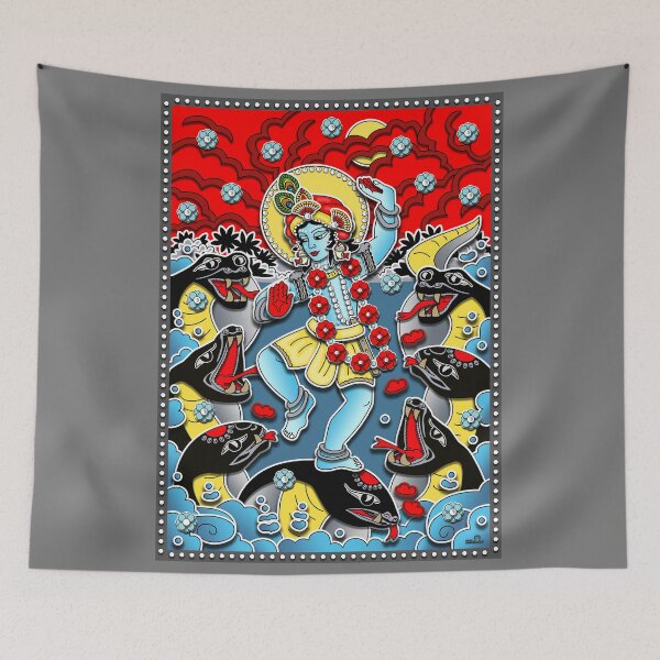 Item preview, Sri Krishna dancing on Kaliya Serpent designed and sold by GundicaArt.