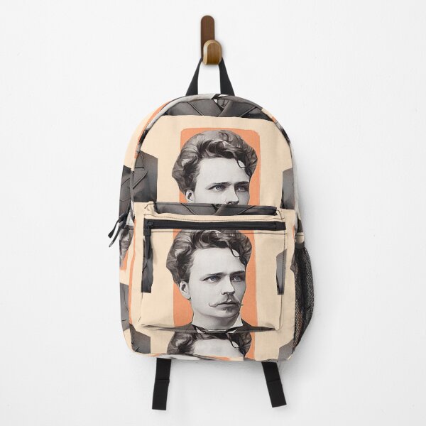 Item preview, Swedish Playwright August Strindberg - orange - illustration  designed and sold by Litstoy.