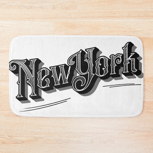 Item preview, Vintage New York Logo Sign Black White Old Timey Victorian Lettering designed and sold by dashaporoshina.