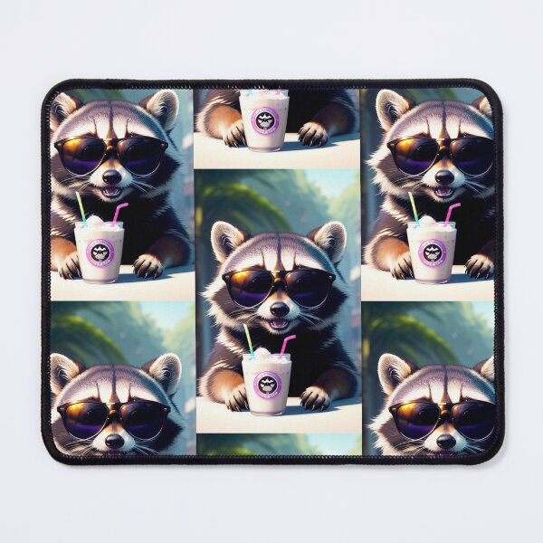 Item preview, A cute raccoon drinking a milkshake designed and sold by Pelzi100.